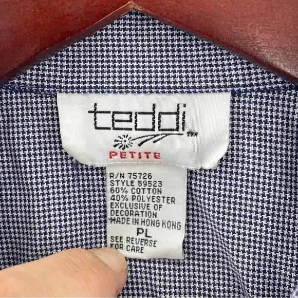 Vintage Teddi Lady bug embroidered Long Sleeve Button Down Shirt Women's PL 8300 - Picture 3 of 7